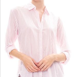 ▫️Xirena▫️Light Pink Striped Boyfriend Shirt